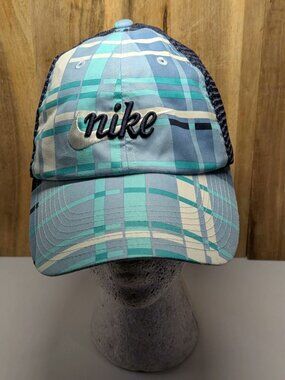 Nike Golf Women's Blue And Teal Plaid Hat